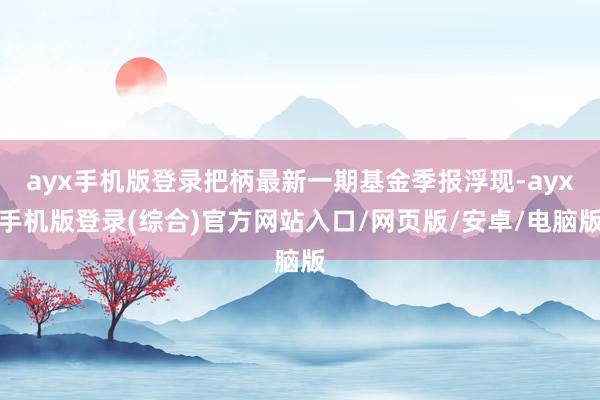 ayx手机版登录把柄最新一期基金季报浮现-ayx手机版登录(综合)官方网站入口/网页版/安卓/电脑版